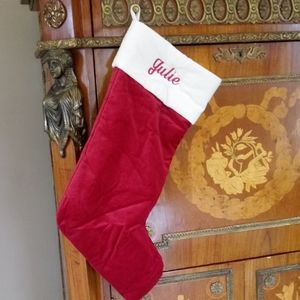 1209 Pottery Barn "Julie" Velvet Stocking